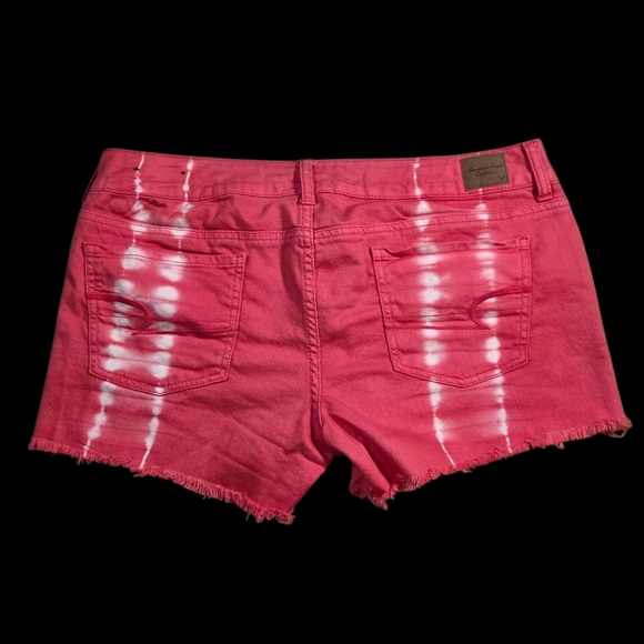 American Eagle Outfitters Pink Tie-Dye Jean Shorts Size 14 - Picture 7 of 7